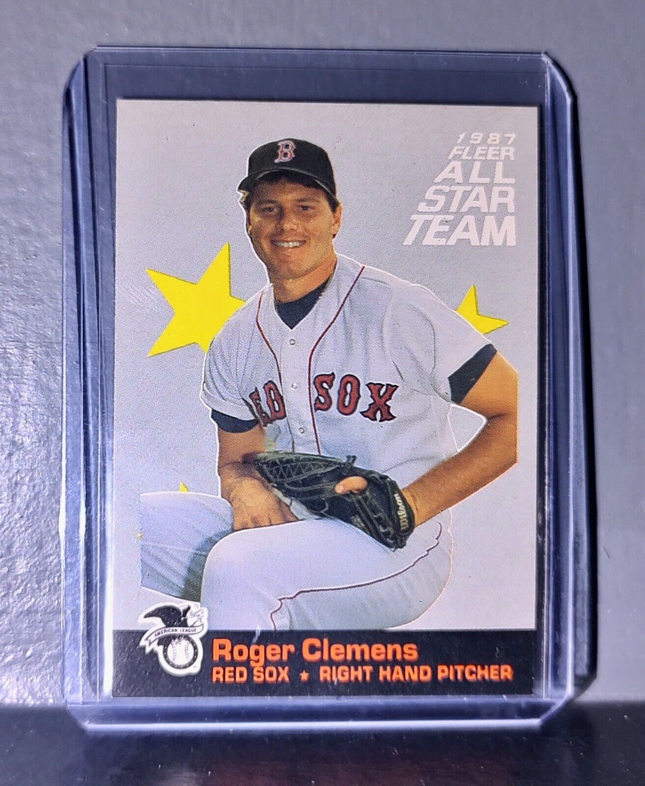 1987 Roger Clemens Fleer All Star Team Baseball Card #11 Red Sox