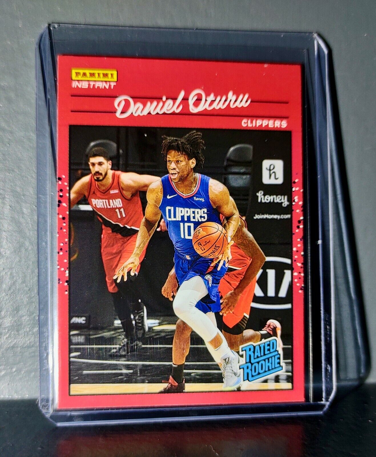 Daniel Oturu 2020-2021 Panini NBA Instant #31 Rated Rookie Retro Card 1/3558