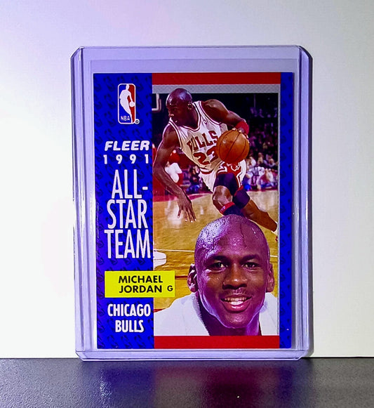 Michael Jordan 1991-92 Fleer All Star Team #211 Basketball Card Chicago Bulls