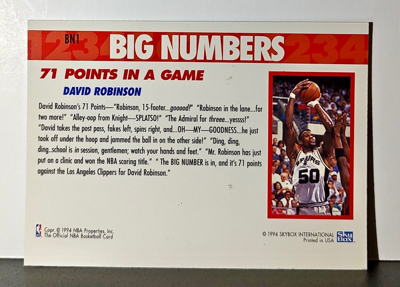 1994-95 Skybox NBA Hoops Big Numbers Cards Set of 12 with Acrylic Display