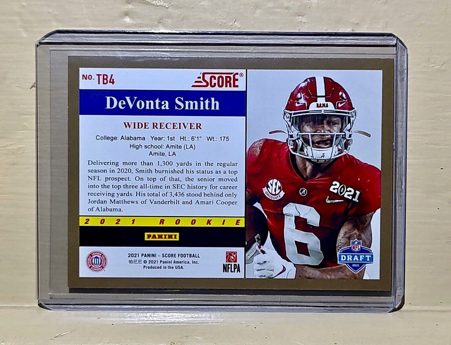 2021 DeVonta Smith Score #TB4 Rookie NFL Draft Trading Card Crimson Tide