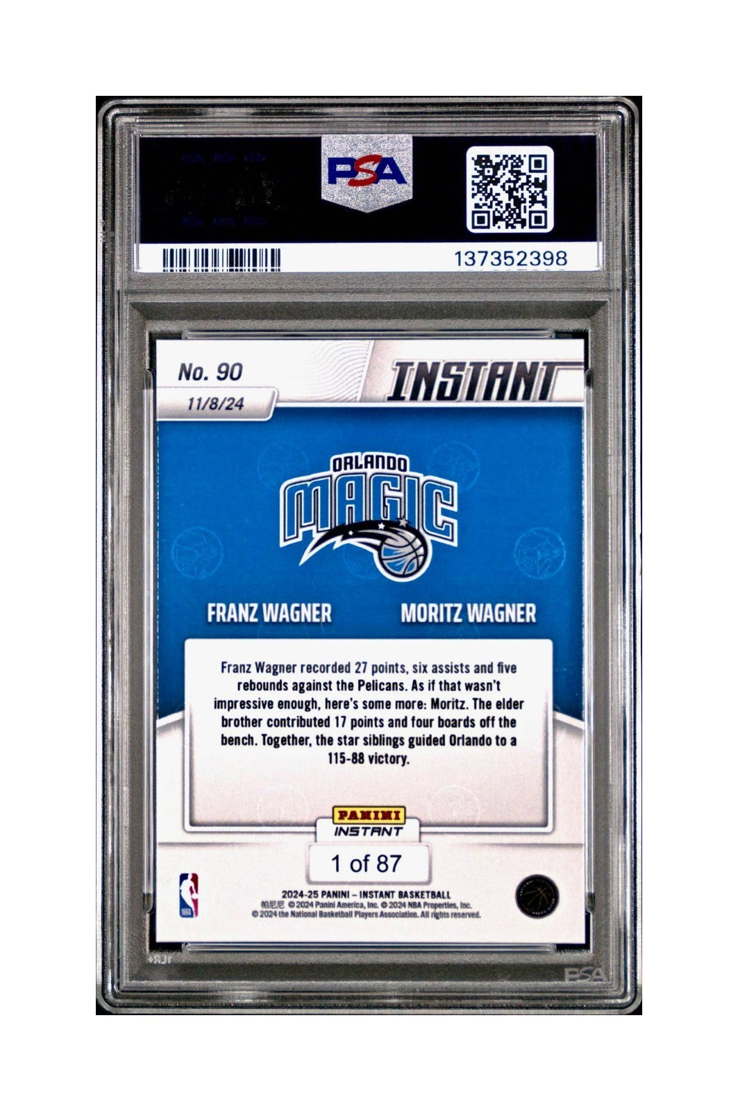 Franz Wagner / Moritz Wagner 2024 Panini NBA #90 Basketball PSA 10 Gem Mint