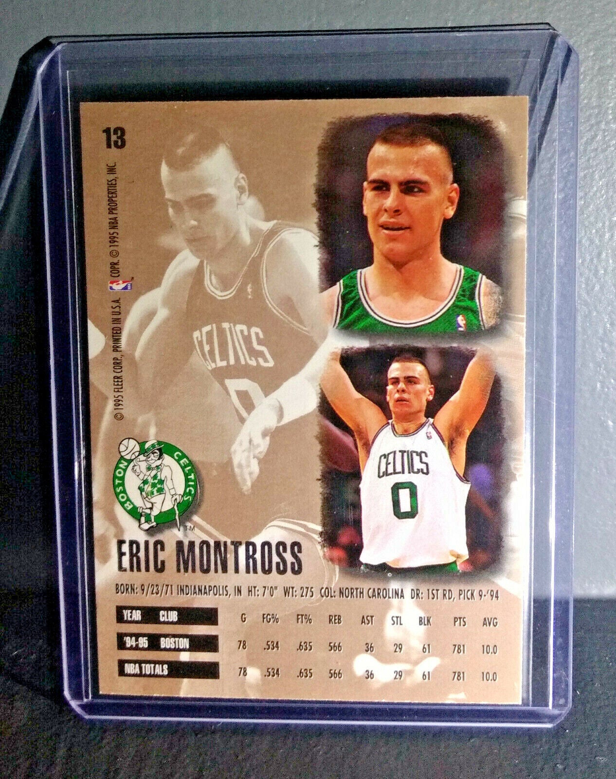 1995-96 Eric Montross Fleer Ultra #13 Basketball Card