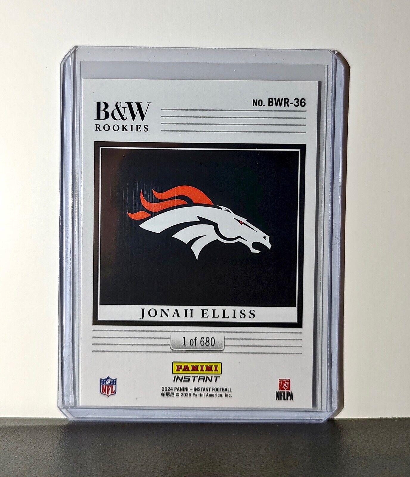 Jonah Elliss 2024 Panini NFL #36 Black & White Rookies Card Broncos 1 of 680