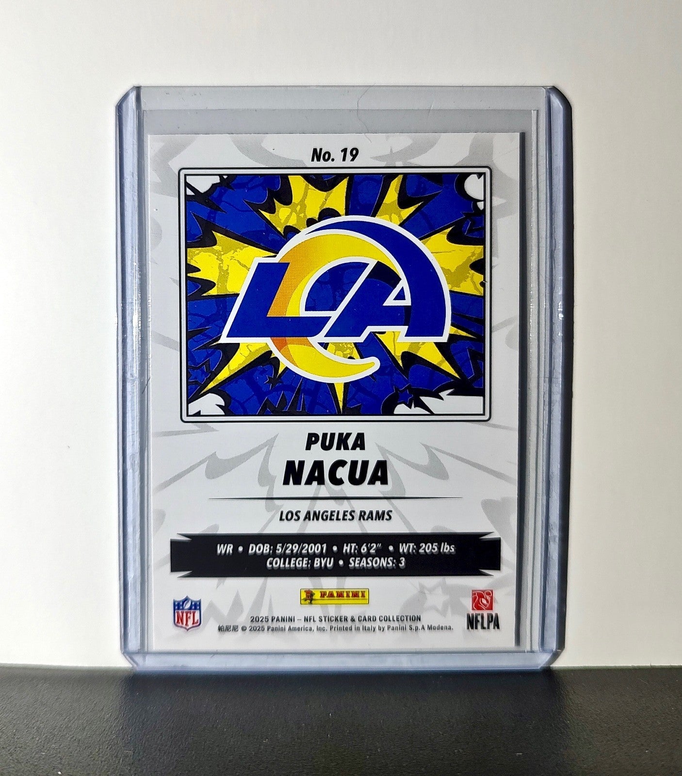 Puka Nacua 2025 Panini NFL #19 Sticker Card Los Angeles Rams