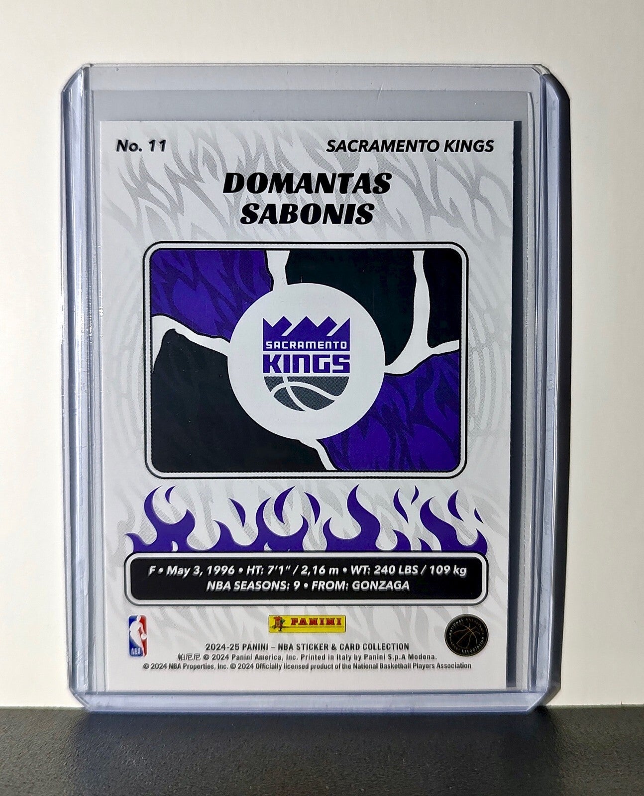 Domantas Sabonis 2024-25 Panini NBA #11 Foil Sticker Card Sacramento Kings