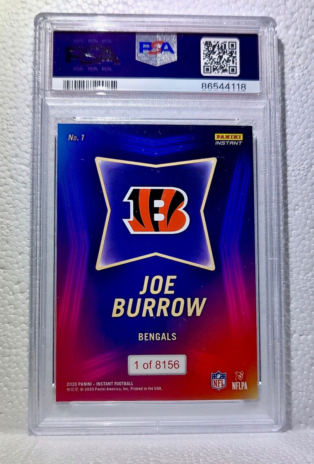 Joe Burrow 2020 Panini NFL Draft Night #1 Football Card 1 of 8156 PSA 9 MINT