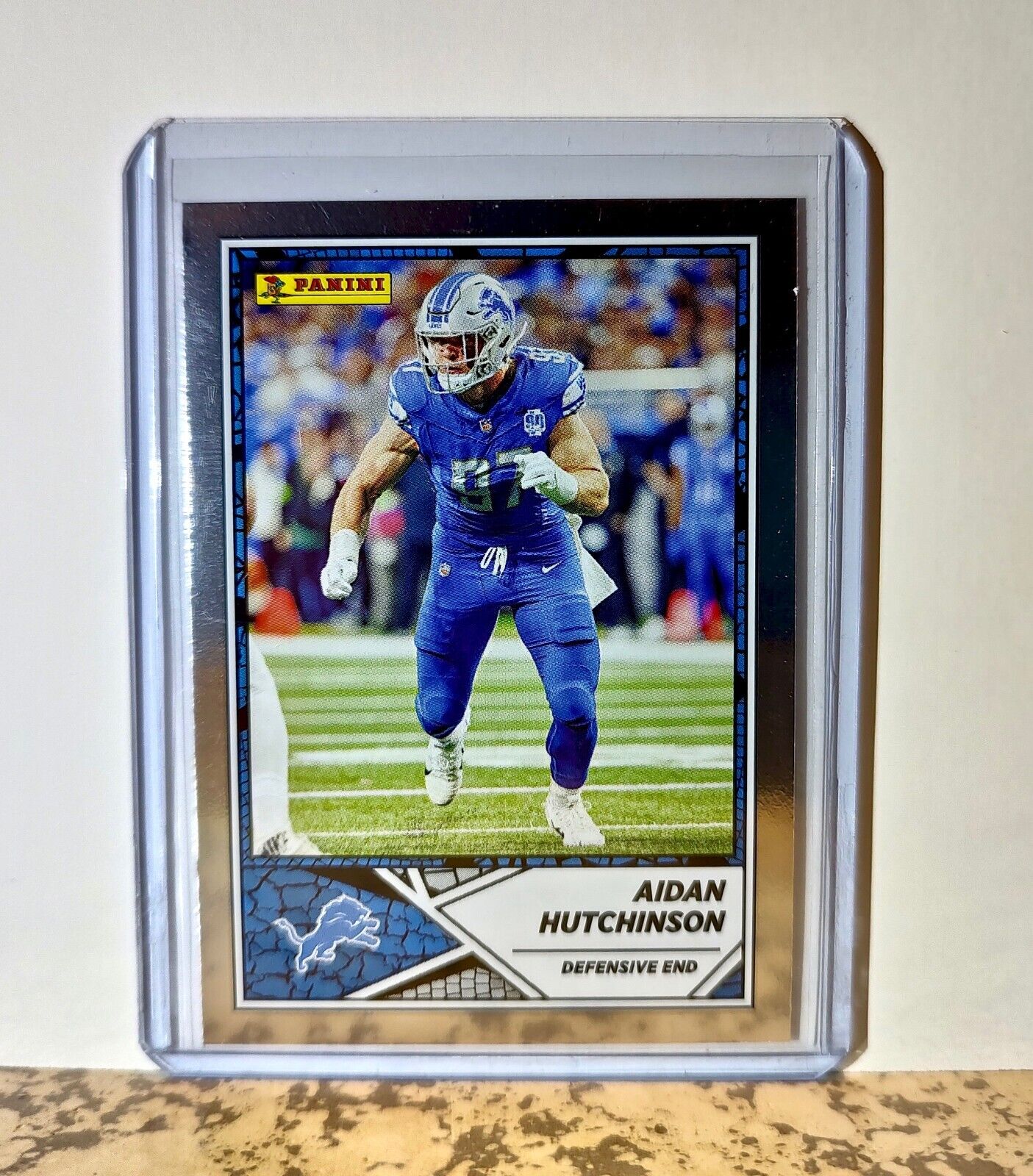 Aidan Hutchinson 2024 Panini NFL #29 Silver Foil Sticker Card Detroit Lions