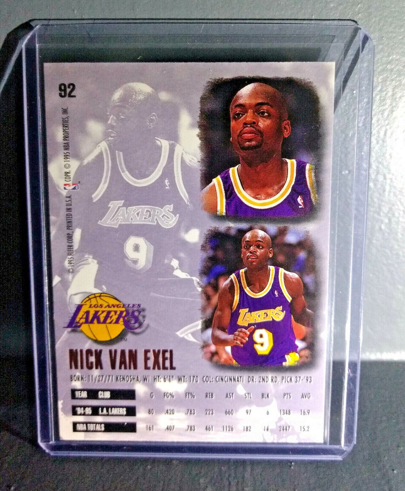 1995-96 Nick Van Exel Fleer Ultra #92 Basketball Card