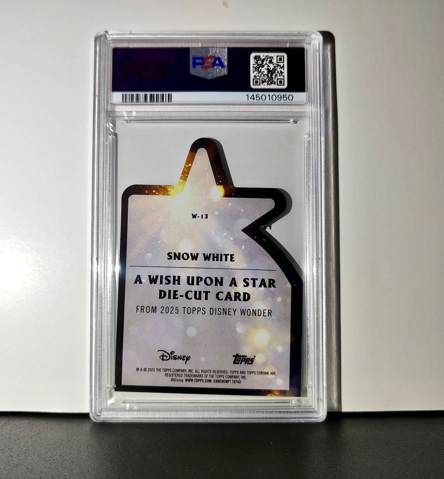 Snow White 2025 Topps Chrome Disney #W-13 Wish Upon A Star Die Cut Card PSA 9