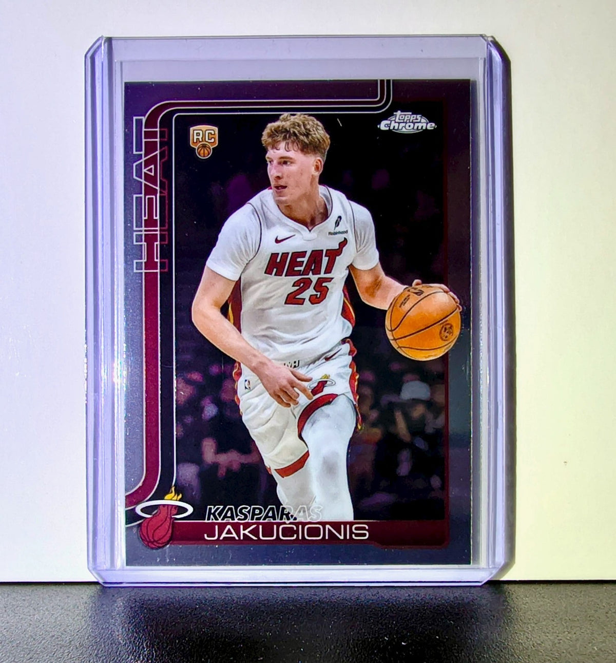 Kasparas Jakučionis Rookie 2025-26 NBA Topps Chrome Update #170 Card Miami Heat