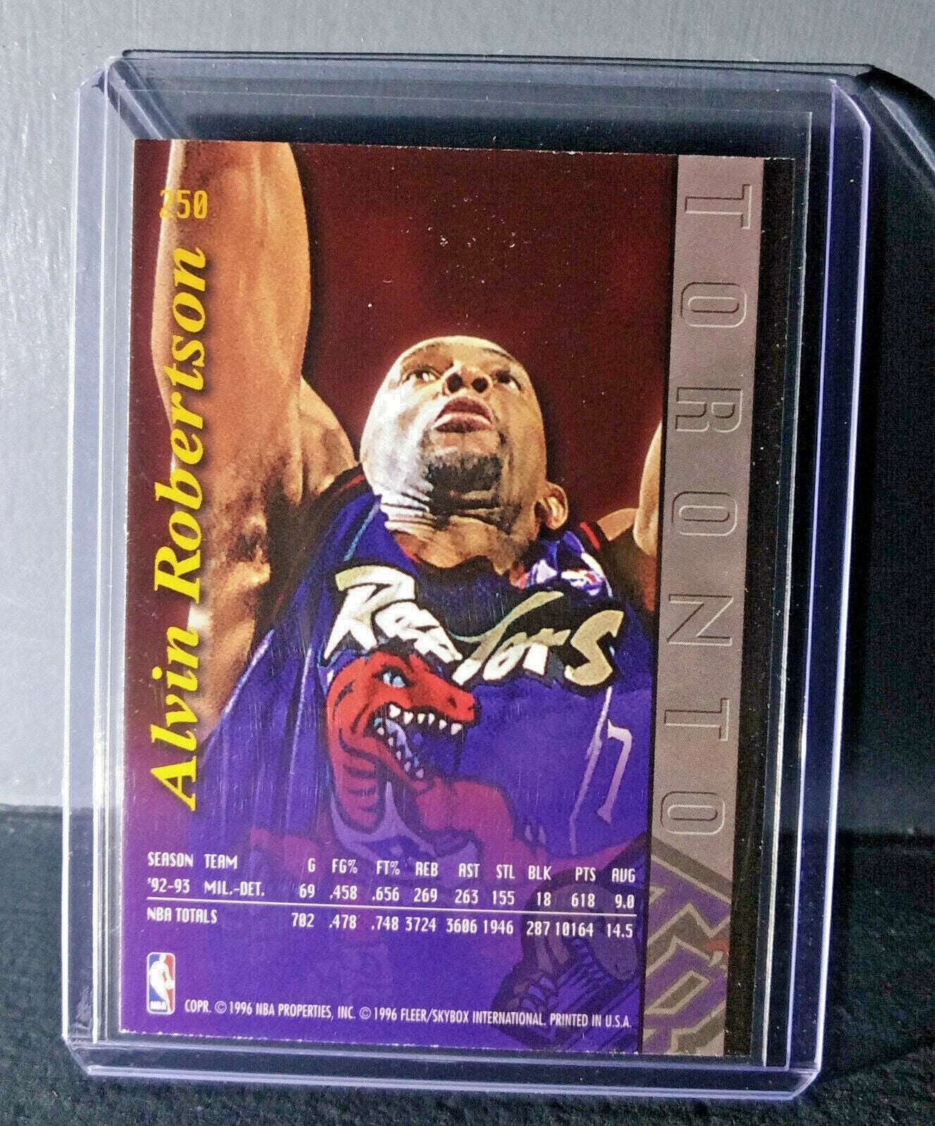 1995-96 Alvin Robertson Fleer Ultra #250 Raptors Expansion Team Basketball Card