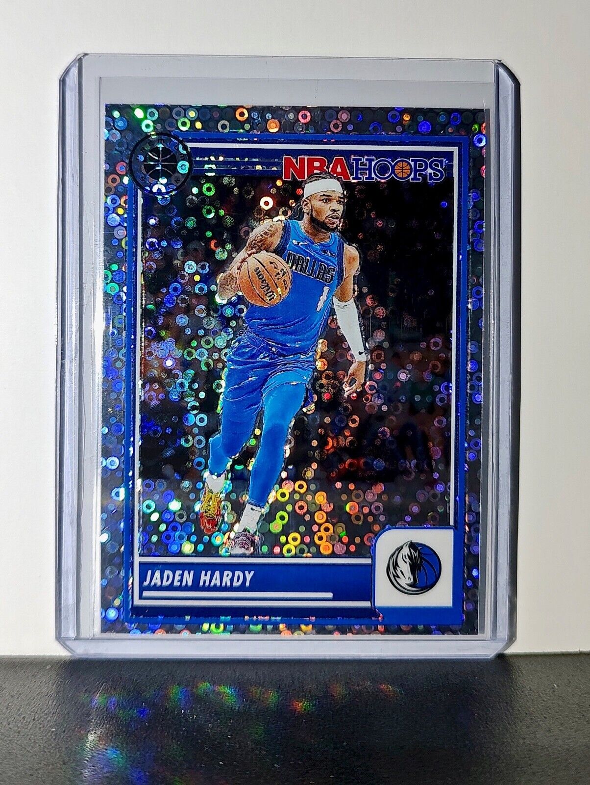 Jaden Hardy 2023-24 Panini Premium NBA Hoops #227 Disco Prizm Card Mavericks