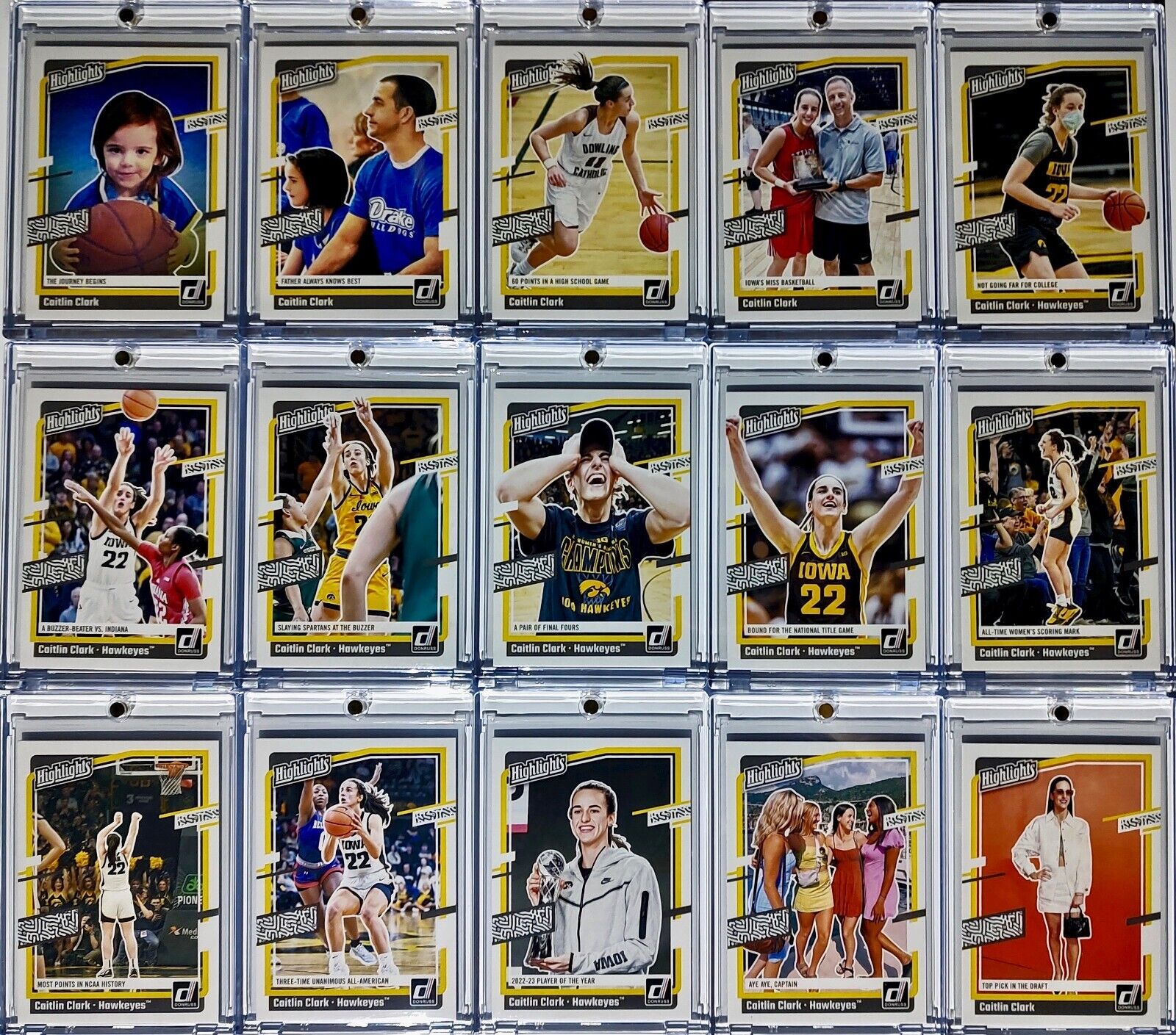 Caitlin Clark Highlights Complete Collection 2024 Panini Card Set Iowa Hawkeyes