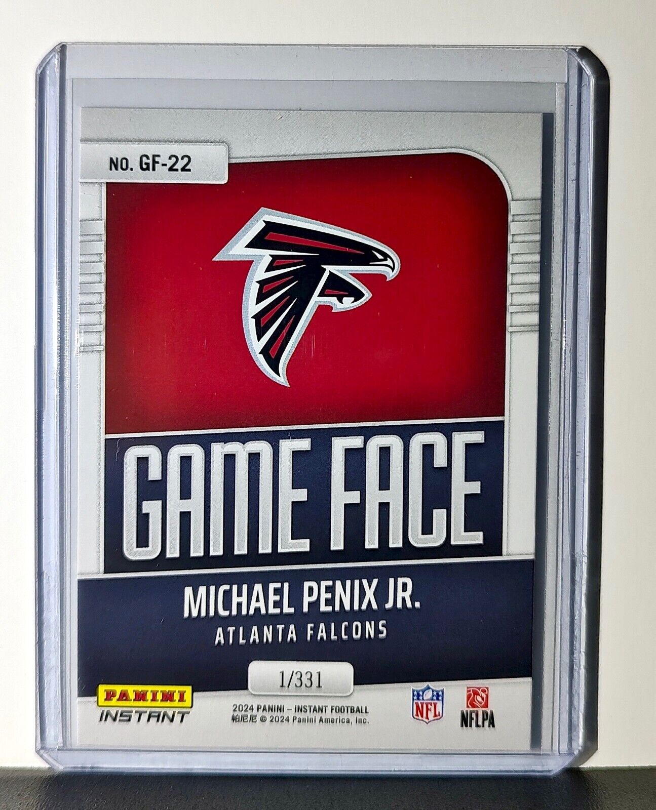 Michael Penix Jr. 2024 Panini Game Face #22 NFL Rookie Card Falcons 1/331