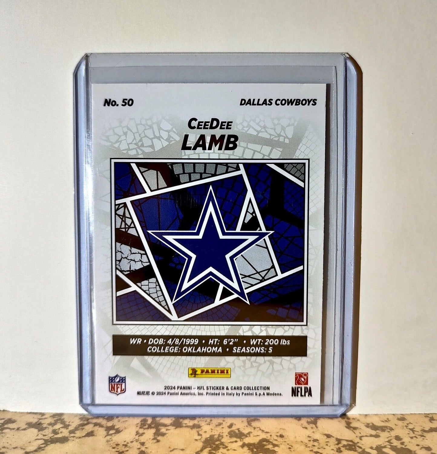 CeeDee Lamb 2024 Panini NFL #50 Silver Foil Sticker Card Dallas Cowboys