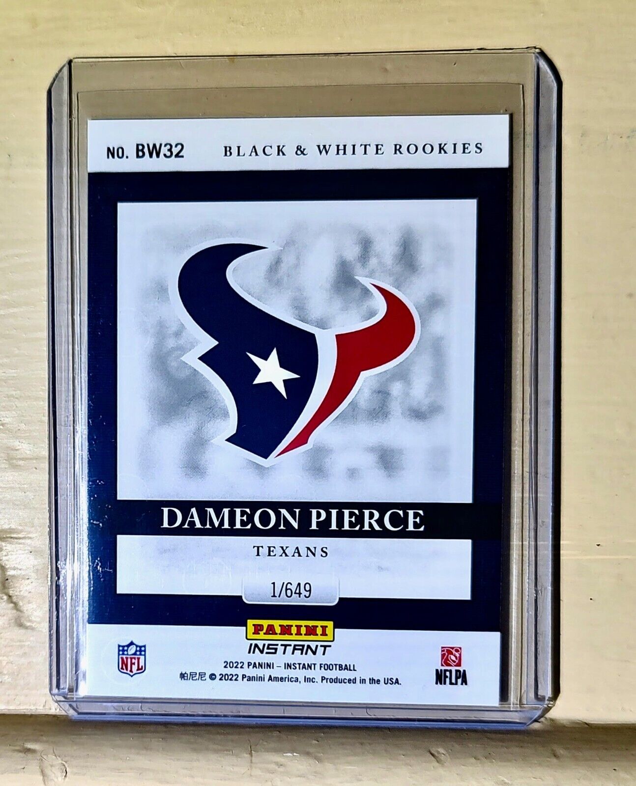 Dameon Pierce 2022 Panini NFL Black & White Rookies #32 Football Card 1 of 649