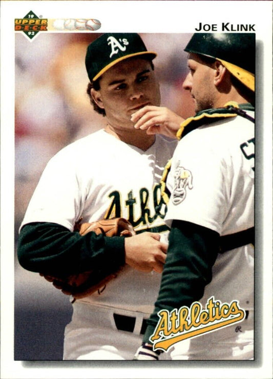 Joe Klink 1992 Upper Deck MLB #530 Baseball Card Oakland Athletics