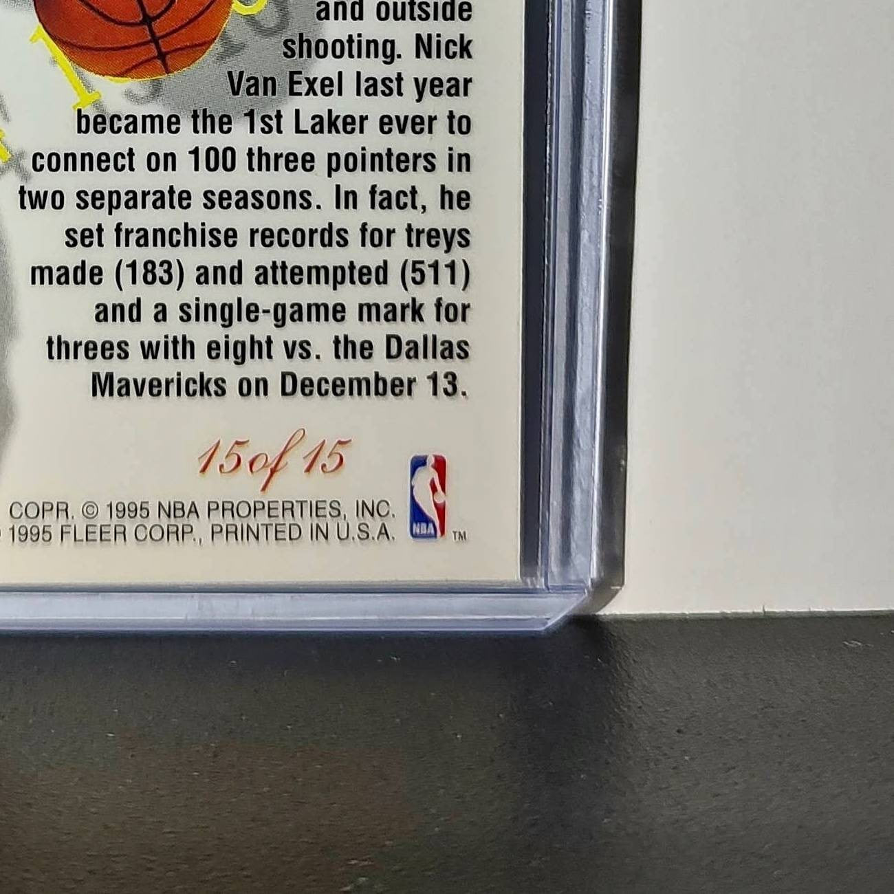 Nick Van Exel 1995-96 Flair NBA #15 Perimeter Power Card