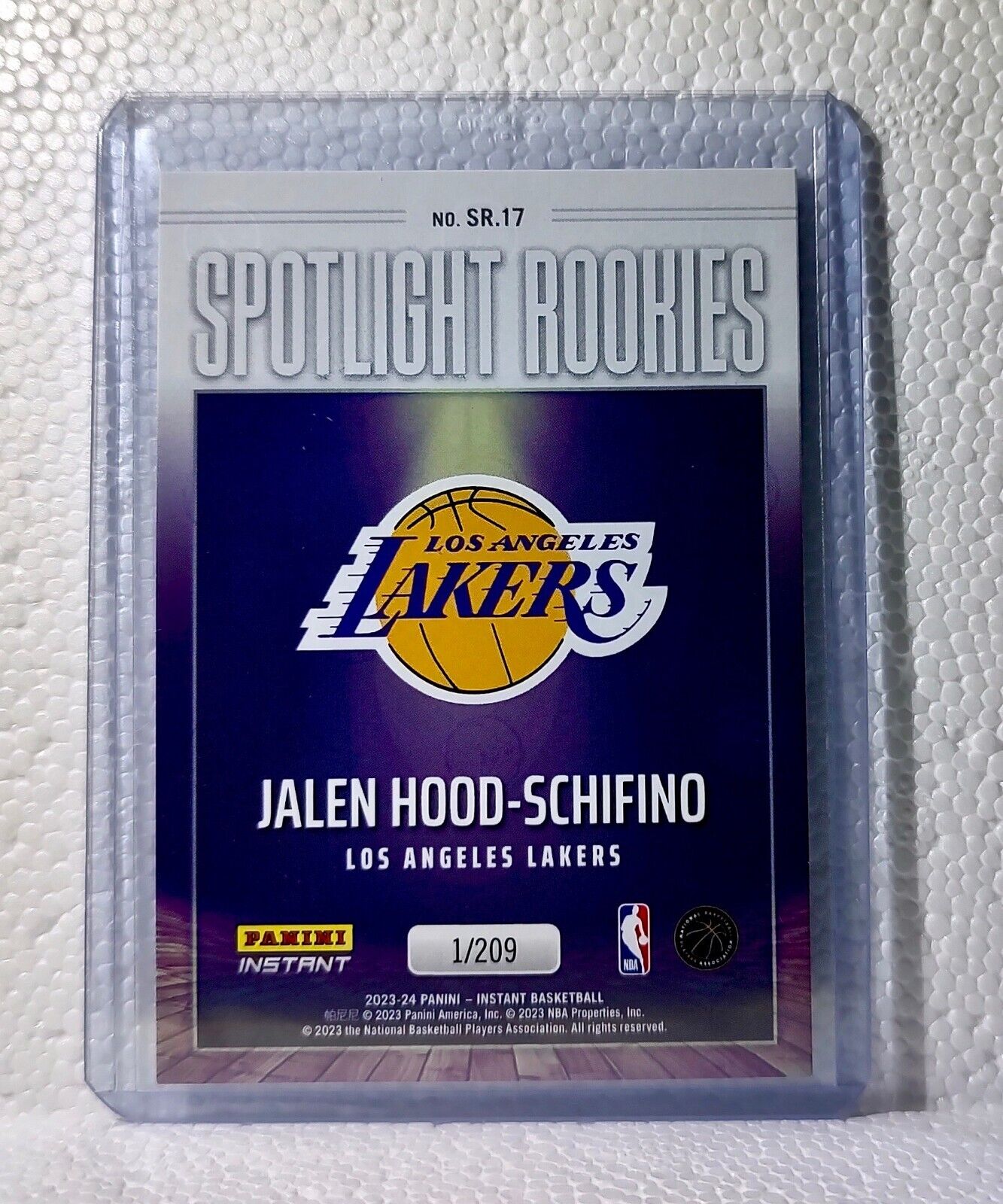 Jalen Hood-Schifino 2023-24 Panini #17 NBA Spotlight Rookies Card Lakers 1/209