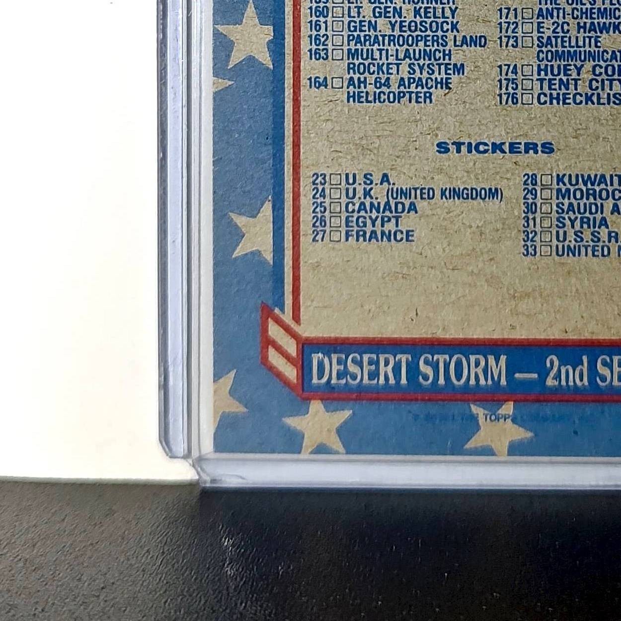 Checklist: 89–176 1991 Topps Desert Storm #176 Card