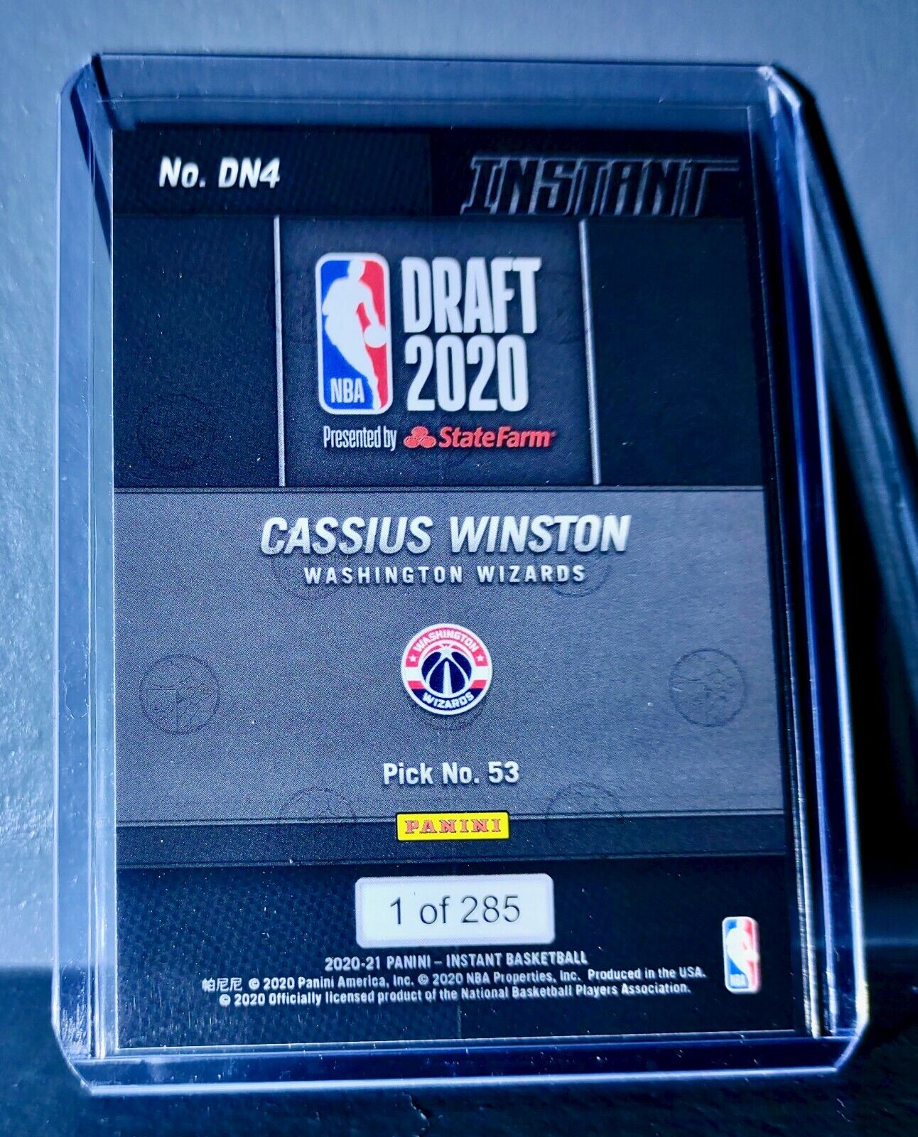 Cassius Winston 2020-21 Panini Draft Night #4 Basketball Rookie Card 1 of 285