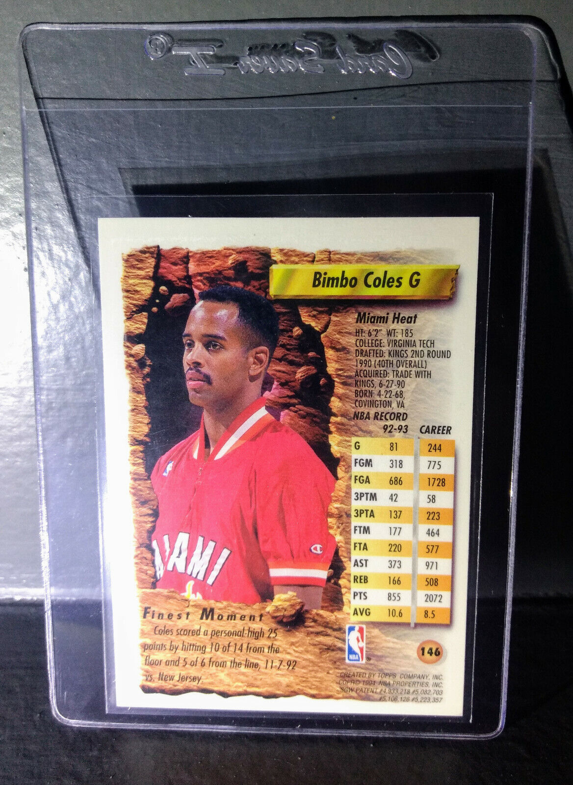 1993-94 Topps Finest Bimbo Coles #146 Basketball Card