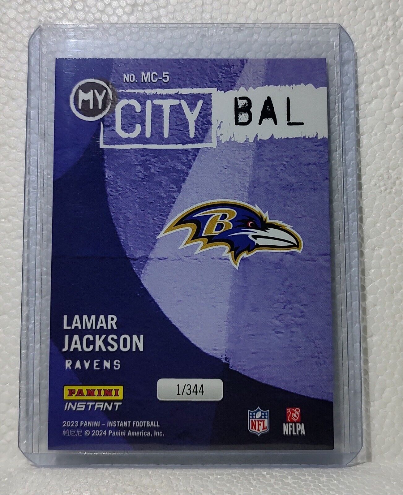 Lamar Jackson 2023 Panini NFL #5 My City Football Card Ravens 1/344