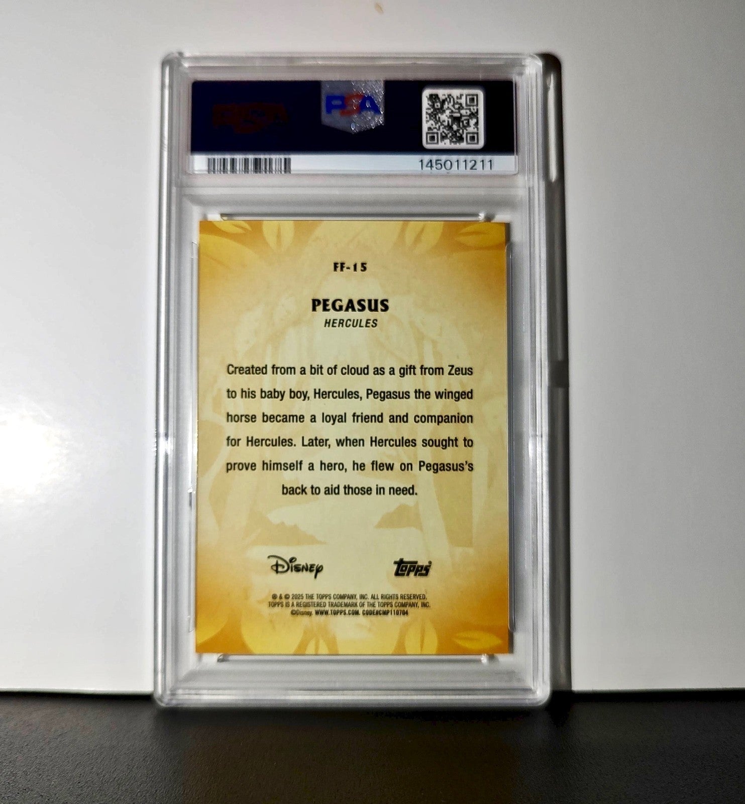 Pegasus 2025 Topps Disney #FF-15 Furry Friends Card Hercules PSA 9 Mint