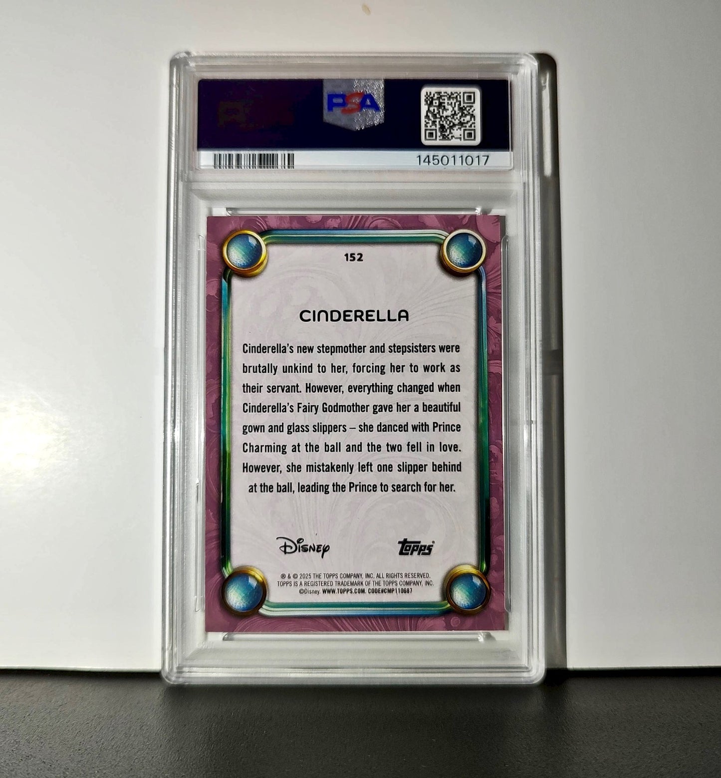 Cinderella 2025 Topps Disney Cartoon Princess #152 Card Cinderella PSA 9 MT