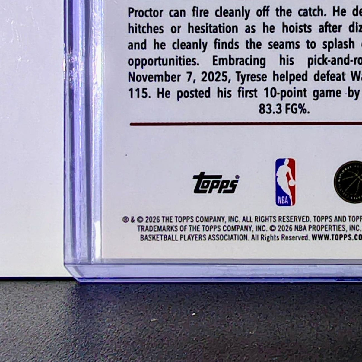 Tyrese Proctor Rookie 2025-26 NBA Topps Chrome Update RayWave Refractor #200