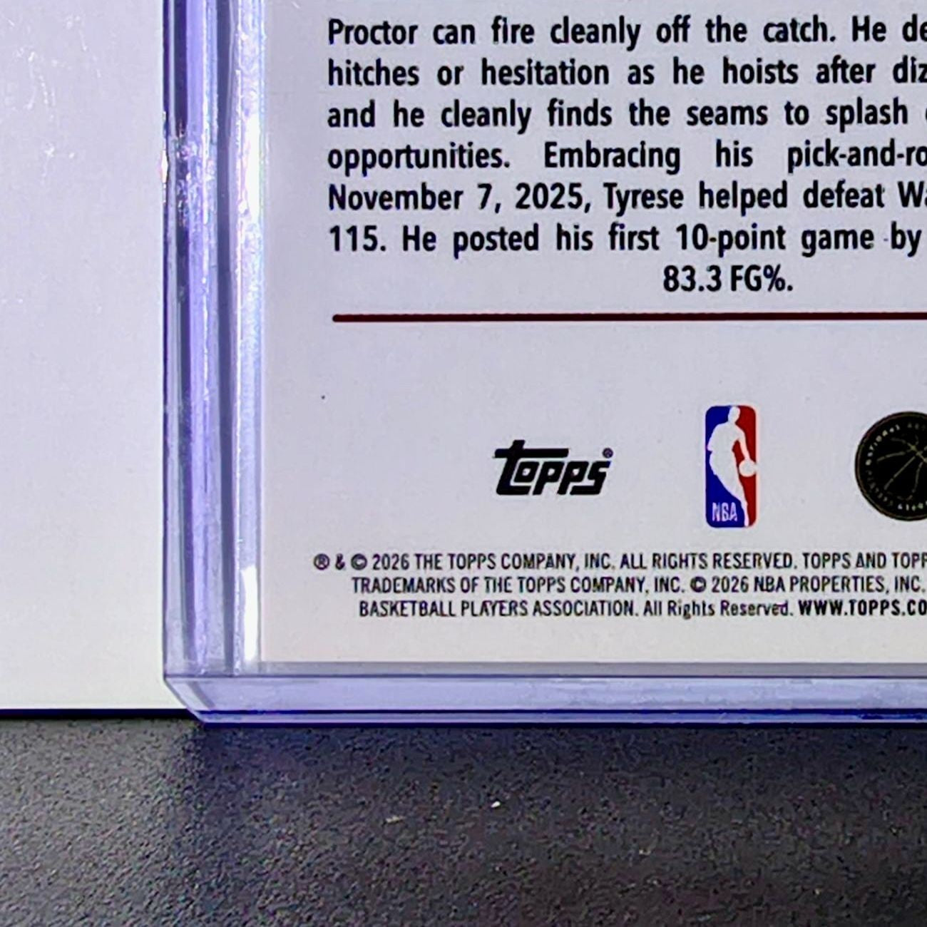 Tyrese Proctor Rookie 2025-26 NBA Topps Chrome Update RayWave Refractor #200