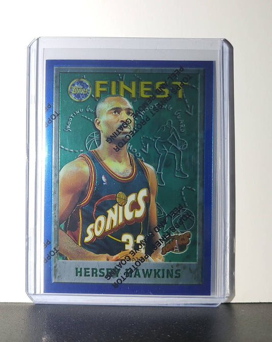 Hersey Hawkins 1995-96 Topps Finest NBA #235 Card SuperSonics