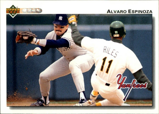 Alvaro Espinoza 1992 Upper Deck MLB #119 Baseball Card New York Yankees