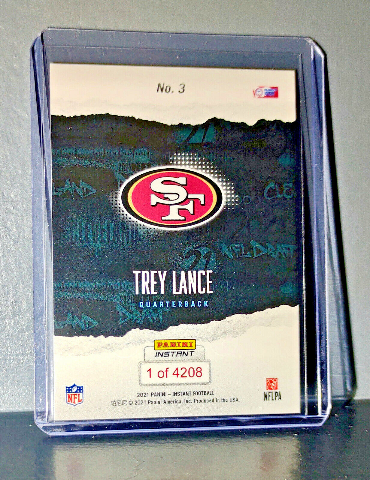 Trey Lance 2021 Panini NFL Instant Draft Night #3 Rookie Card 1 of 4208