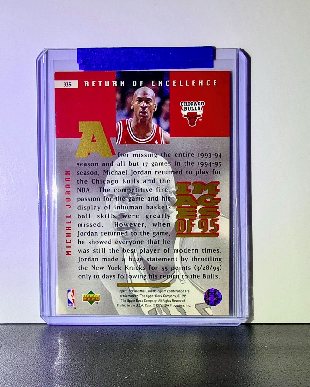 Michael Jordan 1995-96 Upper Deck Return of Excellence #335 Card Chicago Bulls
