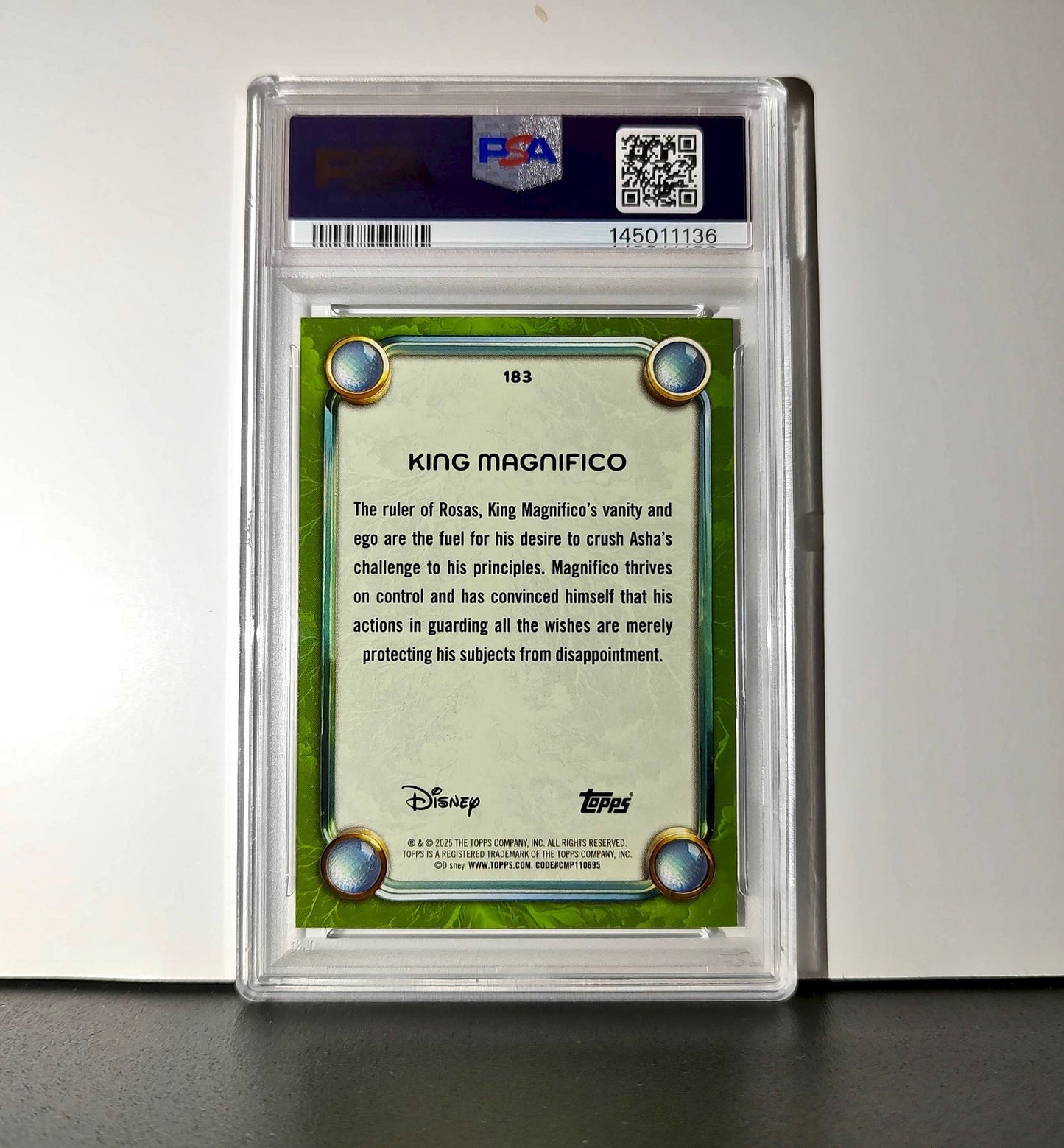 King Magnifico 2025 Topps Disney #183 Card Wish PSA 10 Gem