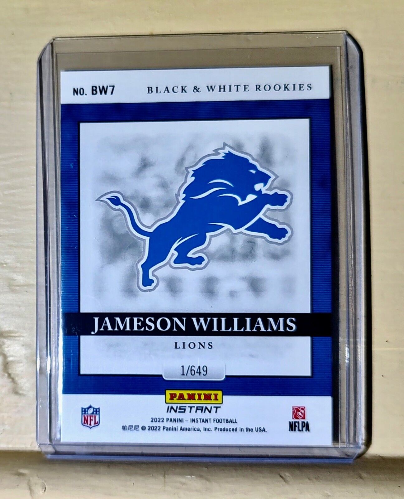 Jameson Williams 2022 Panini NFL Black & White Rookies #7 Football Card 1 of 649