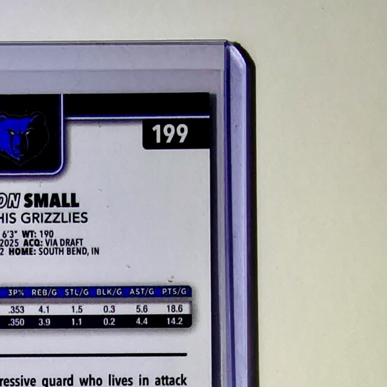 Javon Small Rookie 2025-26 NBA Topps Chrome Update X-Fractor #199 Card Grizzlies