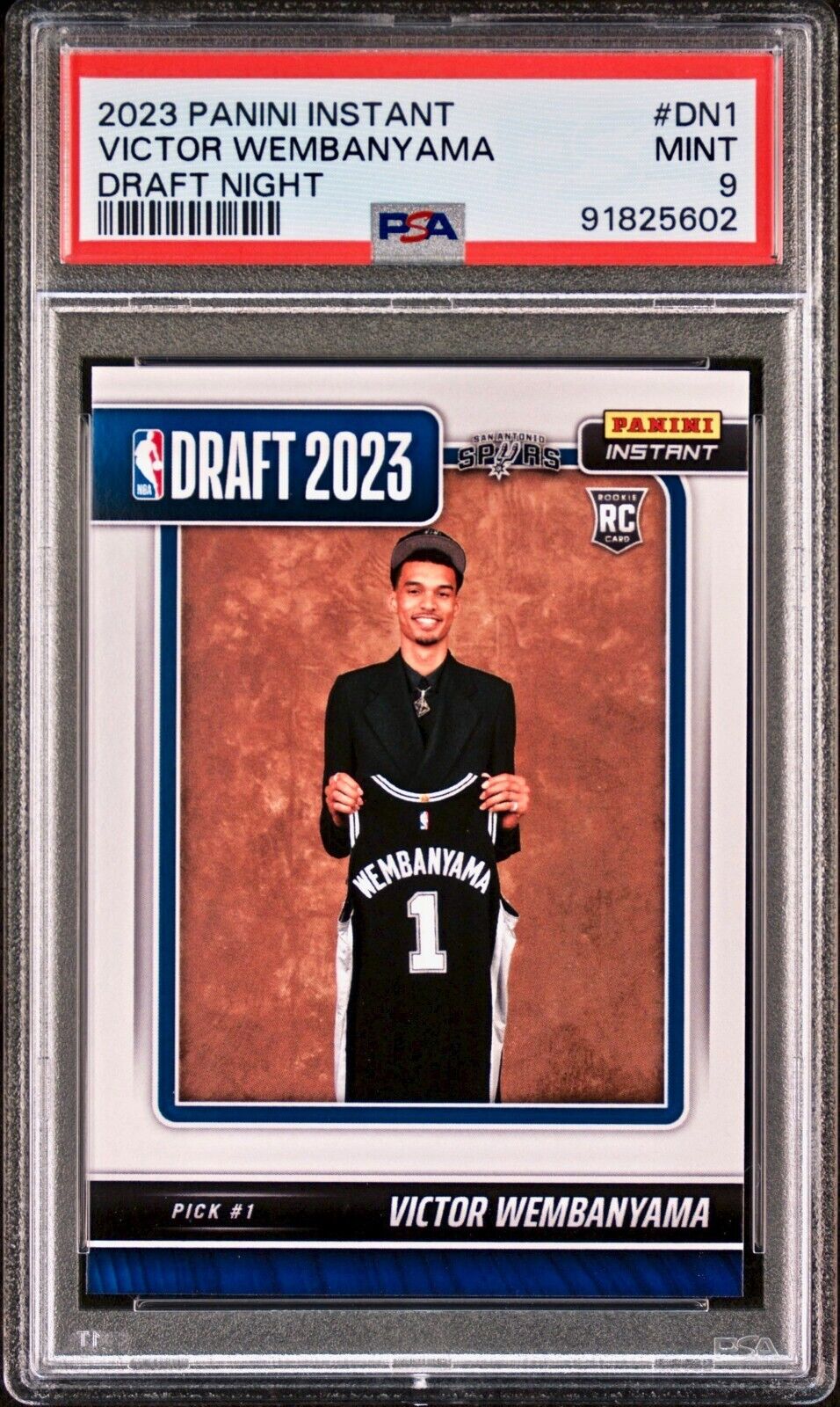 Victor Wembanyama 2023-24 Panini NBA Draft Night Rookie Card PSA 9 Mint