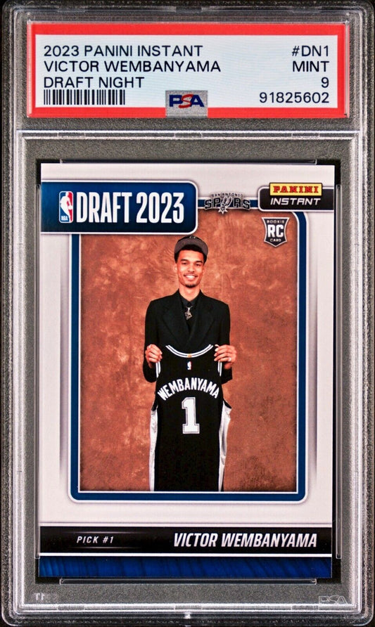 Victor Wembanyama 2023-24 Panini NBA Draft Night Rookie Card PSA 9 Mint