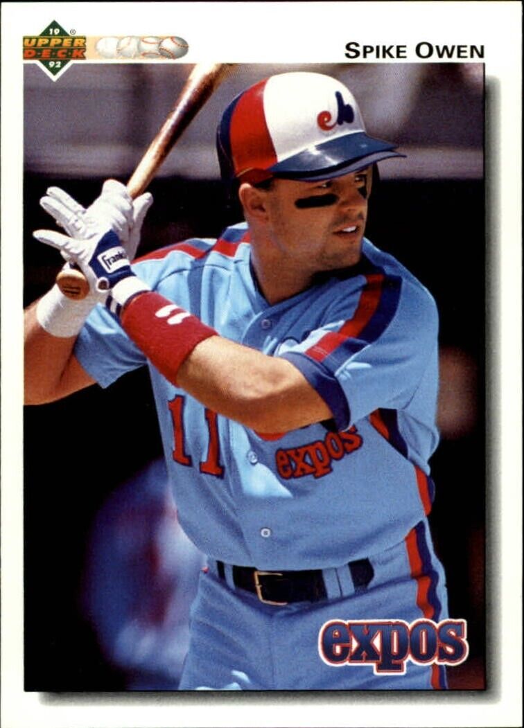 Spike Owen 1992 Upper Deck MLB #206 Baseball Card Montreal Expos