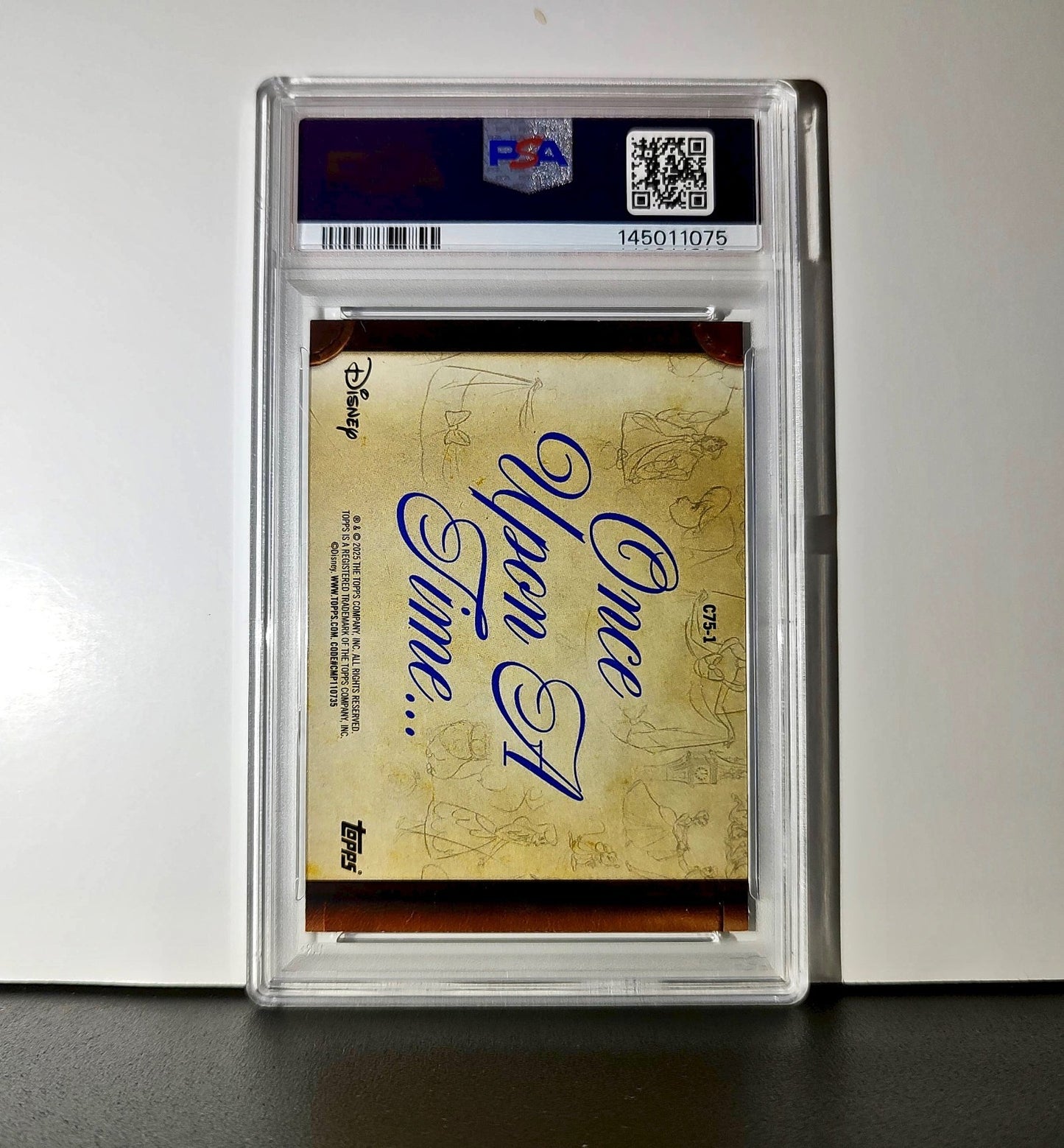 Cover 2025 Topps Disney Wonder #C75-1 Card Cinderella 75th Story PSA 7