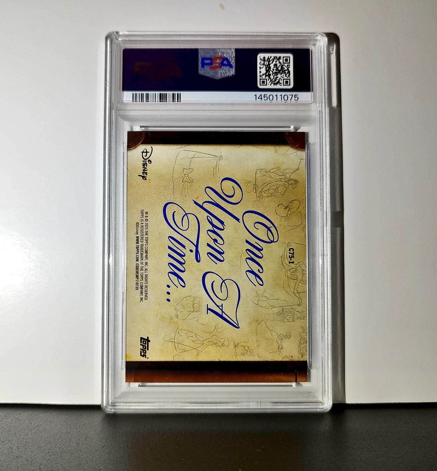 Cover 2025 Topps Disney Wonder #C75-1 Card Cinderella 75th Story PSA 7