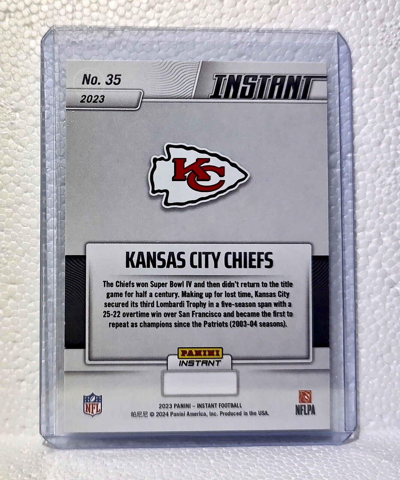 Kansas City Chiefs 2023 Panini NFL Superbowl LVIII Champions #35