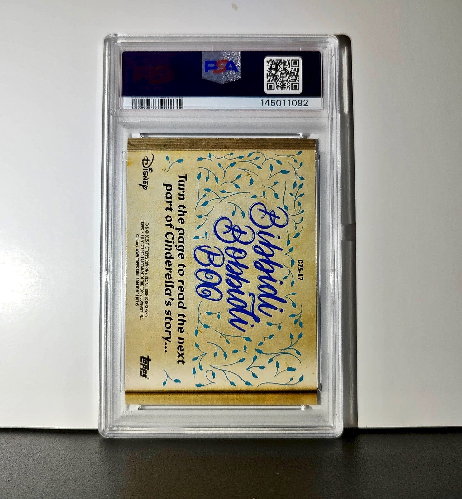 So this is love 2025 Topps Disney #C75-17 Card Cinderella 75th Story PSA 10