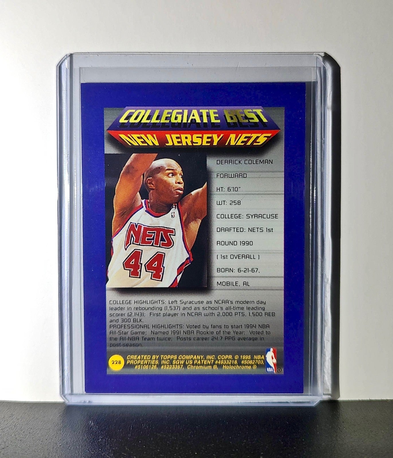Derrick Coleman 1994-95 Topps Finest #228 Collegiate Best