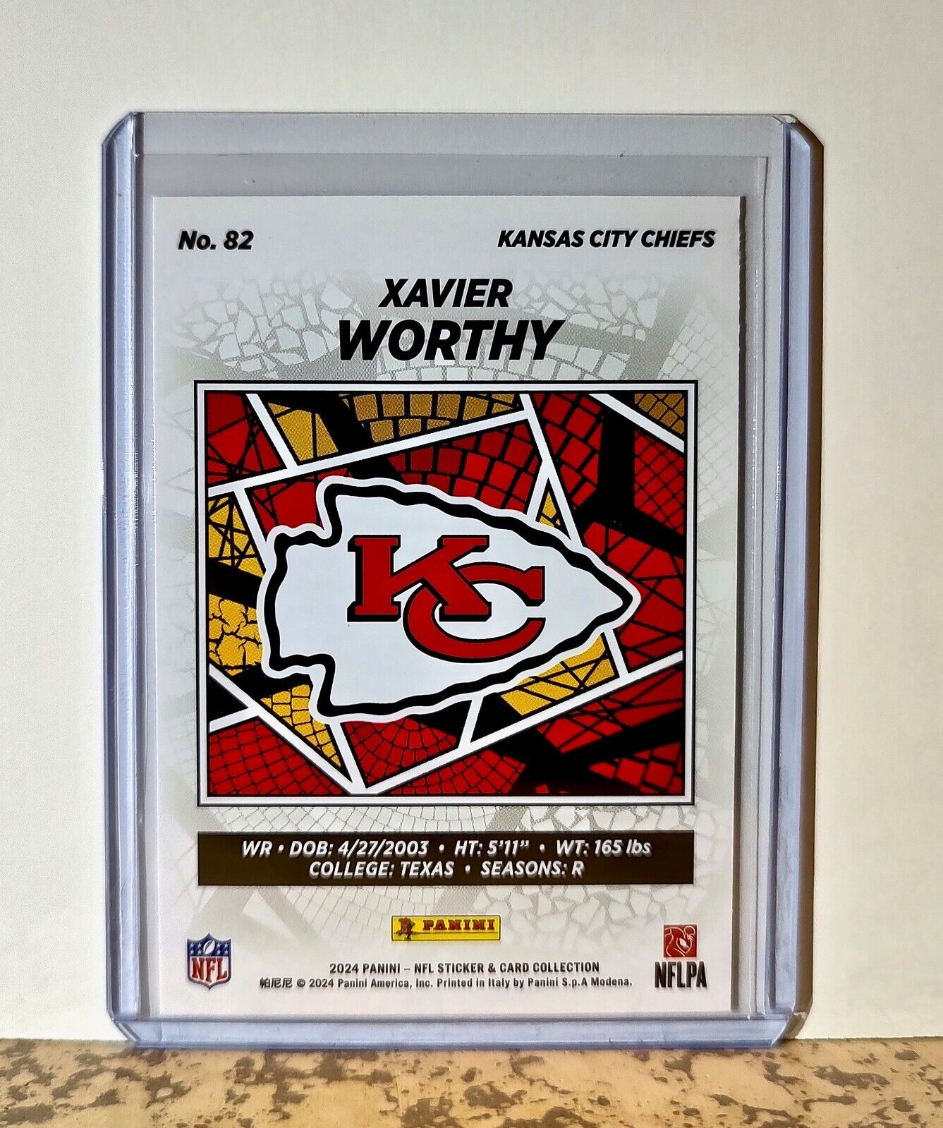 Xavier Worthy 2024 Panini NFL #82 Rookie Sticker Card Kansas City Chiefs