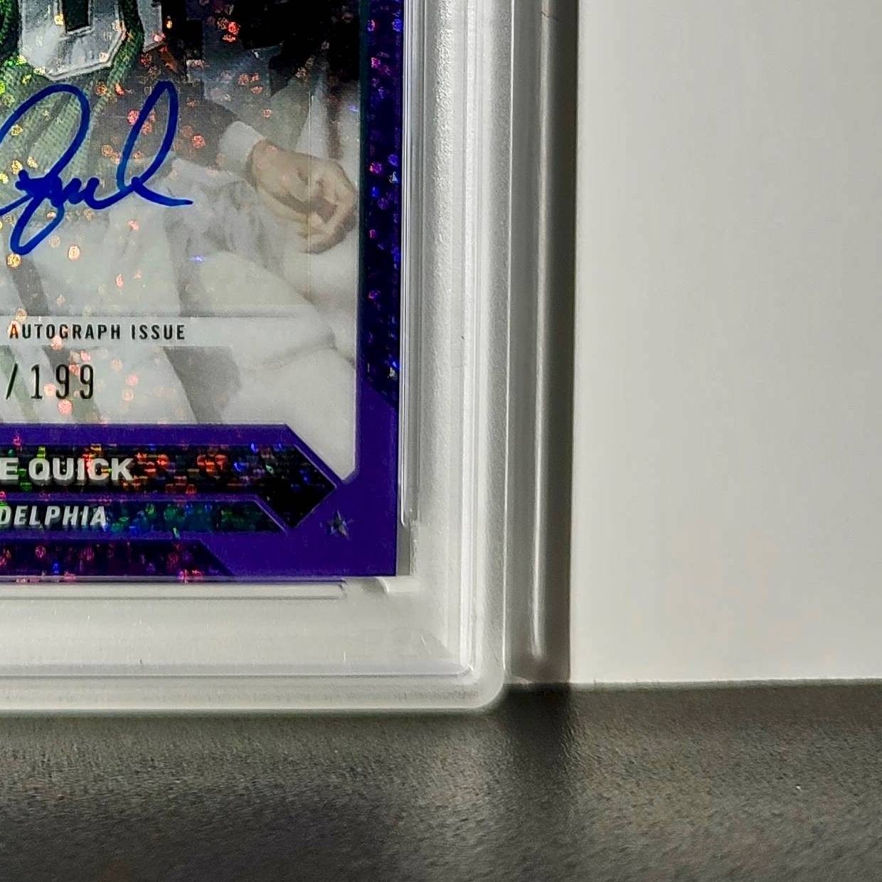 Mike Quick 2023 Topps Chrome Purple Speckle Refractor 2/199 PSA 9 Auto 10