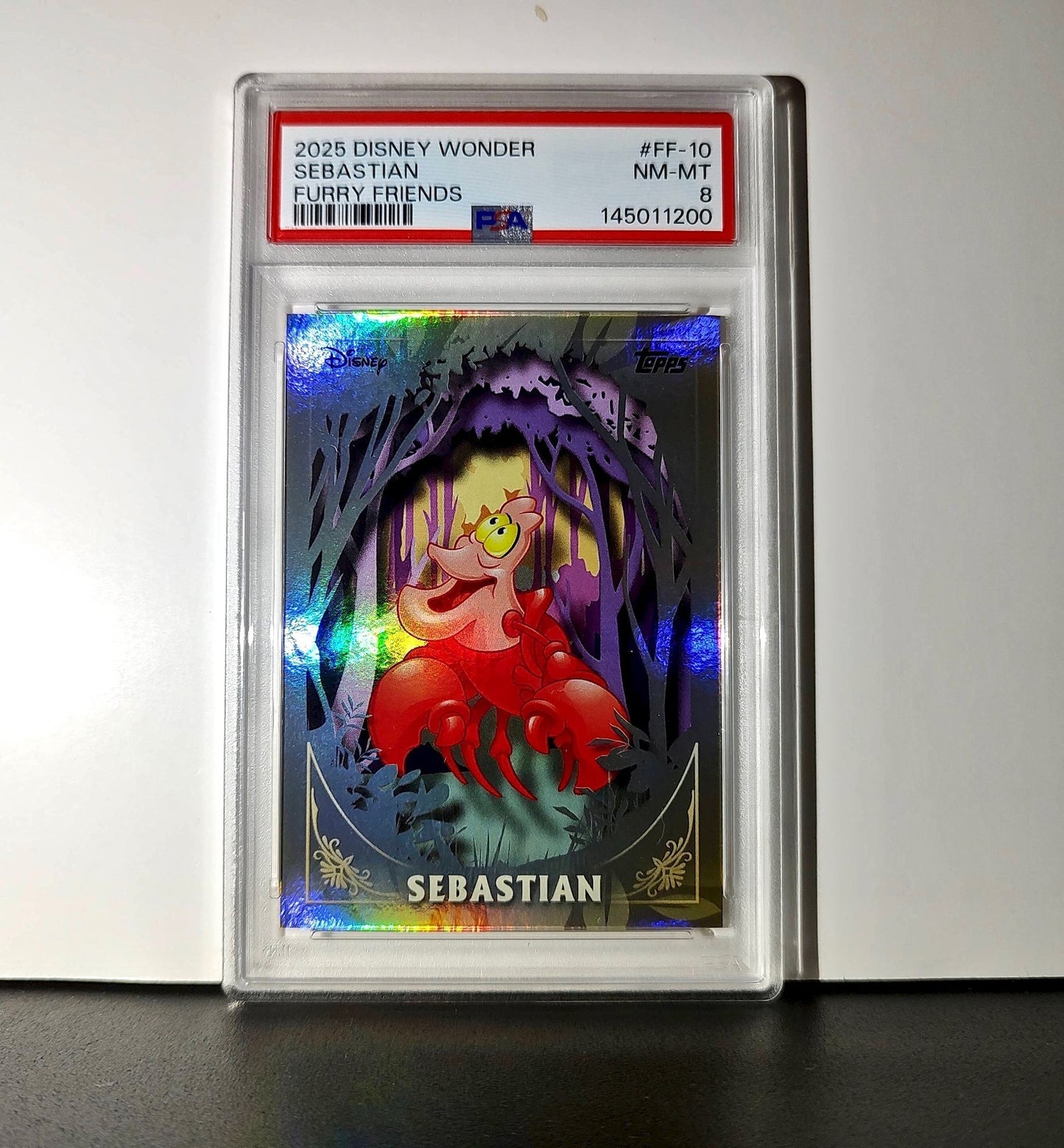 Sebastian 2025 Topps Disney #FF-10 Furry Friends Card The Little Mermaid PSA 8